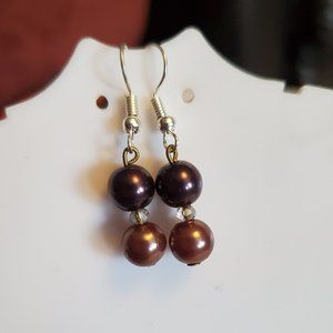Silver Tone Hook Glass Dangle Earrings Tony Alexander Jewelry Artisan Fashion